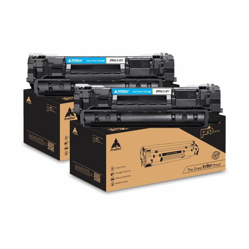 ProDot ProSeries 071 Toner Cartridge Replaces Canon CRG 071 Compatible with Canon LBP122dw /MF275dw ,MF272dw I 1200 Page Yield I 1 Year Warranty (2 PC)