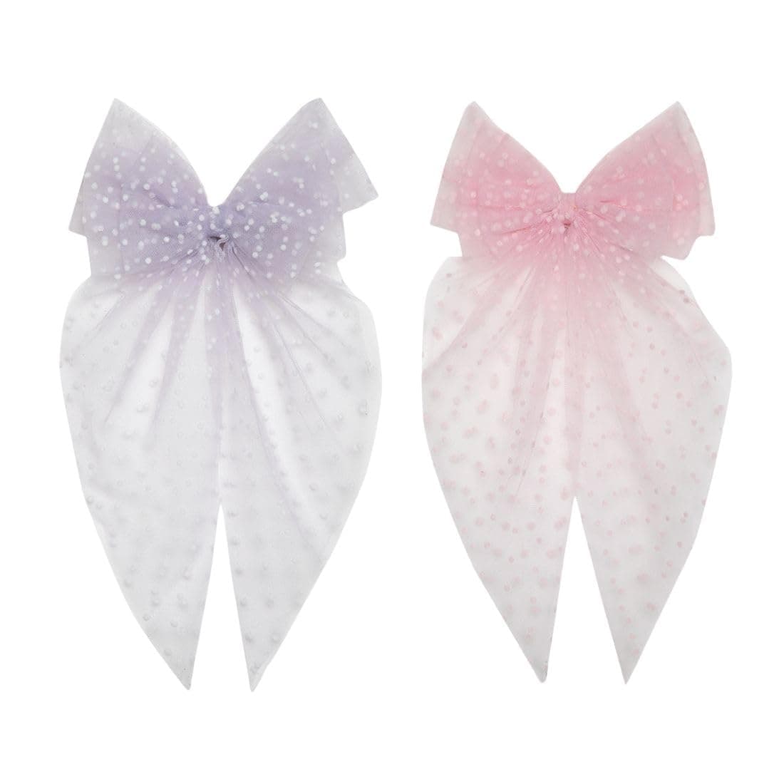 Radhu & Kabby Hair Bows for Women | Bow Hairclips | Women Net Tail Hairbow | Clips Hair Accessories | Pack of 2 | Net Bows | Purple & Pink Color