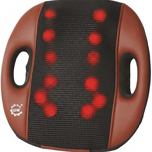 GHK Multifunction Massage Cushion 12 Ball Machine H90 Shiatsu Back Massager, Neck, Calf for Car, Home & Office Use (Multicolour)