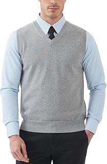 LE ARC Mens v-Neck Sleeveless Sweaters for Winter wear