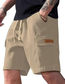 SMOWKLY Authentics Classic Men's Ribbed Polycotton Relaxed Fit Cargo Stretch Shorts || Half Pant with Drawstring & 4 Pockets || Lightweight & Quick Dry || Men Shorts Casual ||Shorts Pant for Men
