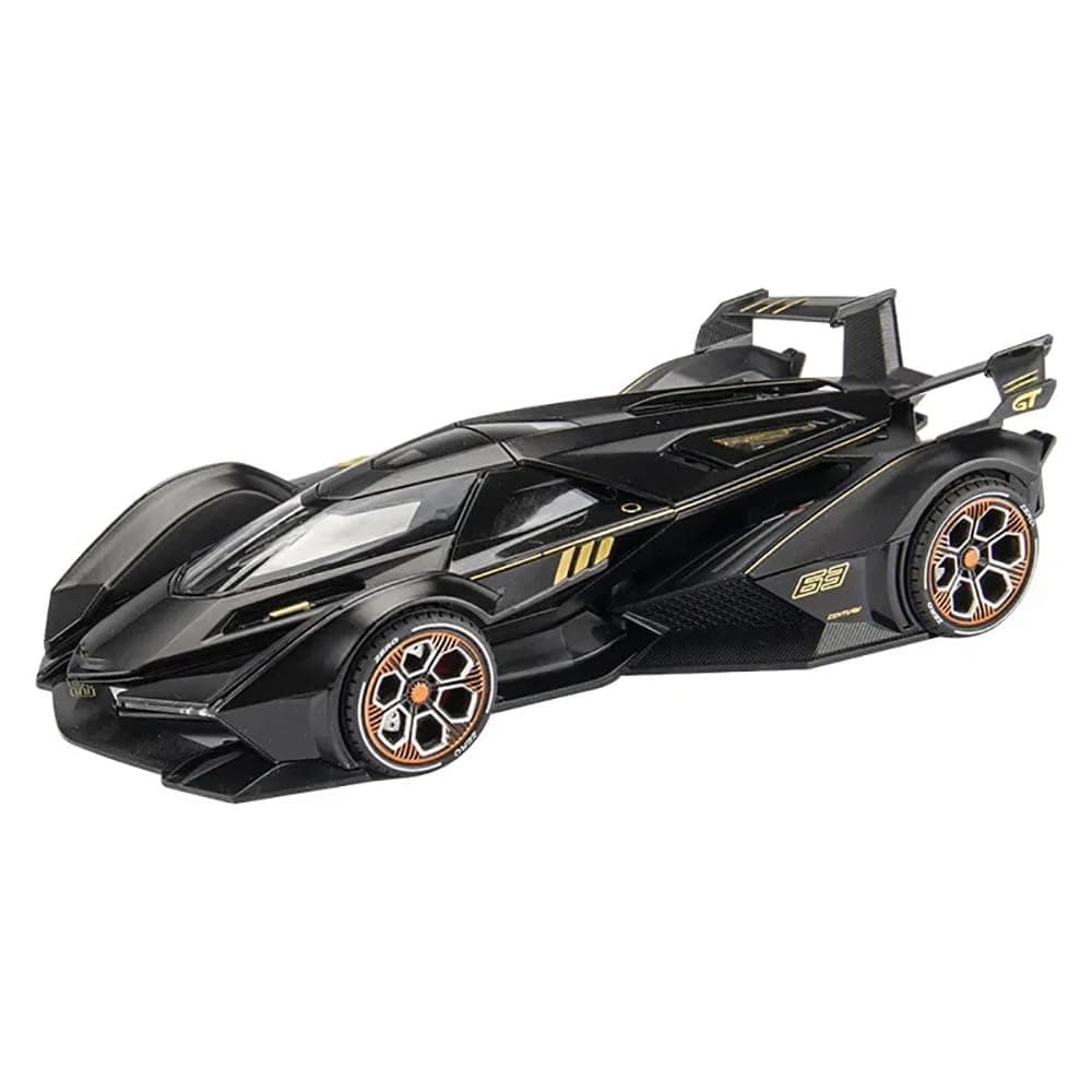 DEUSON ECOM 1:22 Scale Lambo V12 GT Toy Car for Kids Collection Diecast Metal Model Car with Light Sound Pull Back Openable Door
