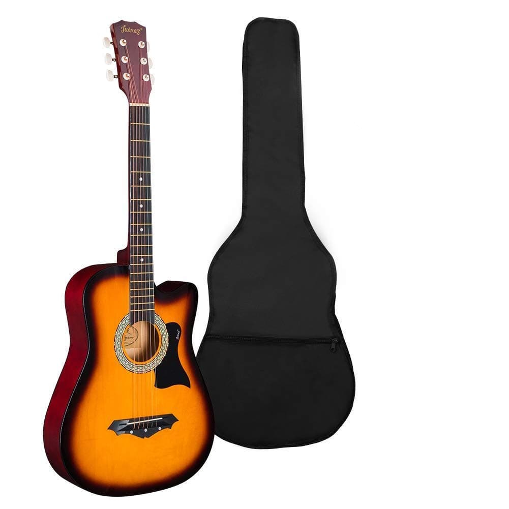 JUAREZ 96.52 cm (38 Inch) Acoustic Guitar with Dual Action Truss Rod, JRZ38C-CTR-3TS Bag, Picks, Allen Key, Extra String Set, 3TS Sunburst
