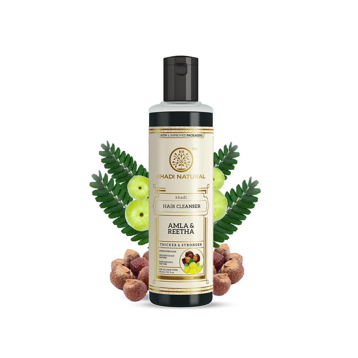 Khadi Natural Amla & Reetha Hair Cleanser | Herbal Shampoo for Hair Cleansing & Scalp Care | Helps Maintain Hairs Freshness & Improve Hair Texture | Gentle Herbal Hair Care | Suitable for All Hair Types | 210ml