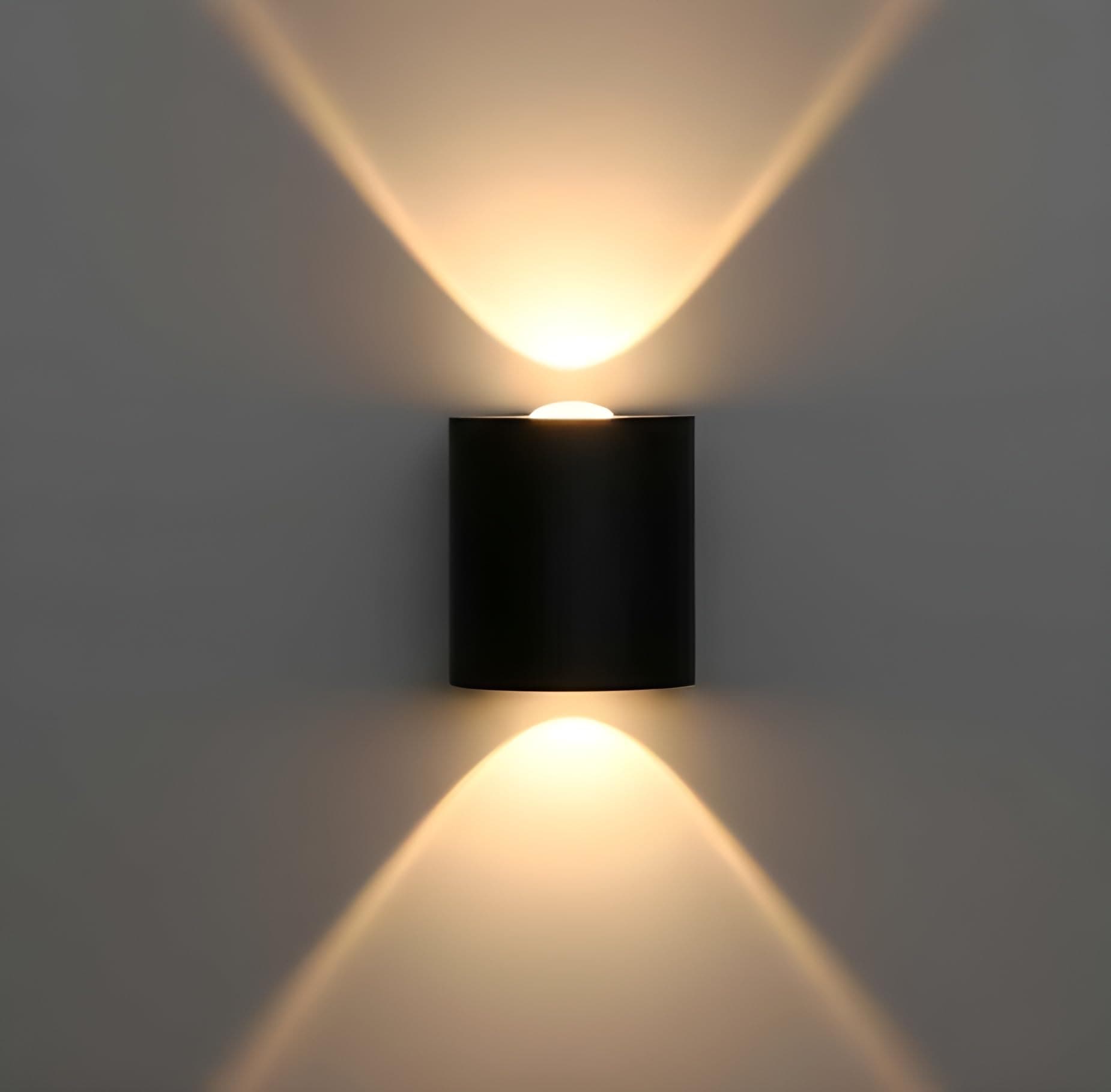 IGNITE GALAXY Oval Up Down LED Wall Light 2 Watts | Warm White 2 Ray Outdoor Indoor Fixture | Metal IP65 Waterproof Exterior Wall Lamp for Home Balcony Staircase | Modern Lighting Wall Mounted Sconce