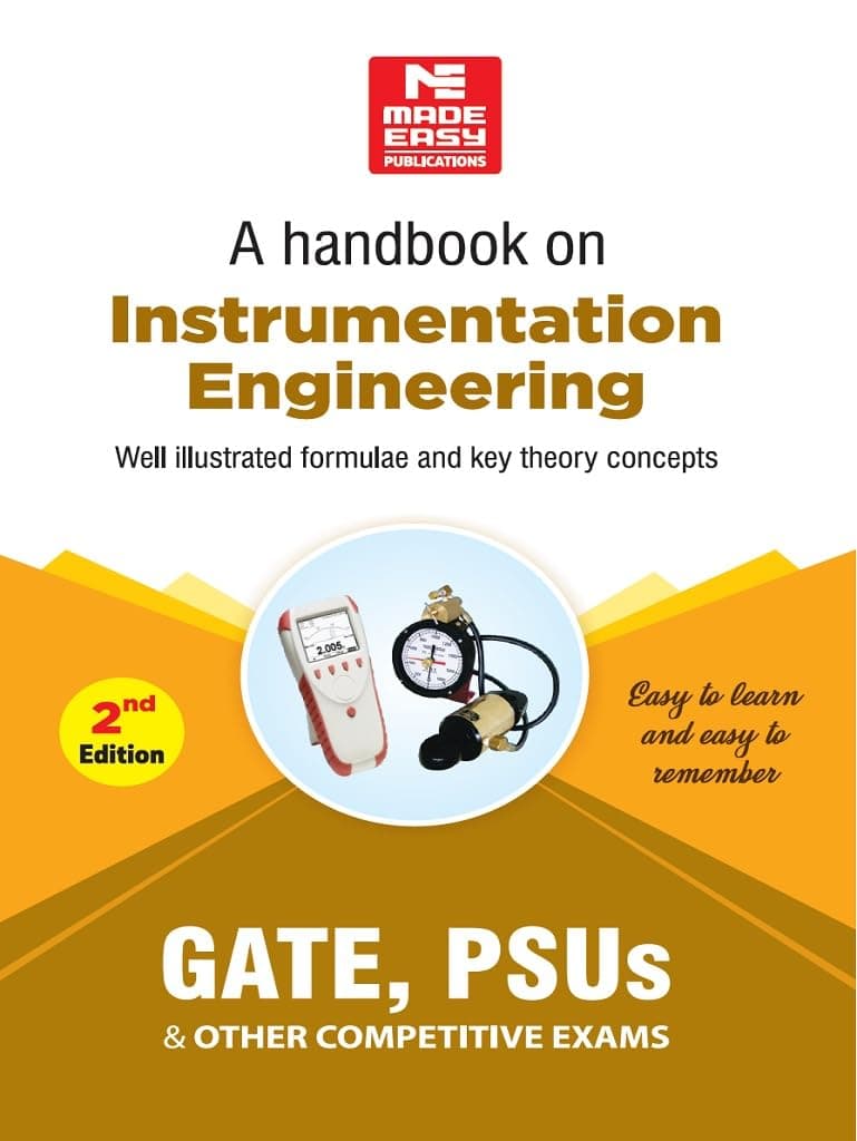 A Handbook on Instrumentation Engineering | Formulae Book | For GATE, PSUs & Other Competitive Exams | Well illustrated formulae and key theory concepts | By Made Easy