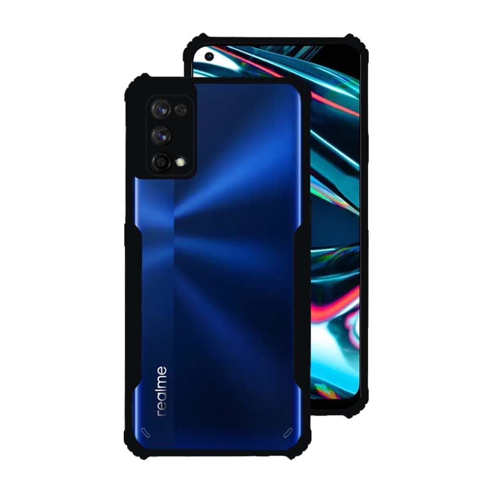 7SEVEN® Ipacky Back Cover for Realme 7 Pro Mobile Back Case Shock Proof Design Camera Edges Protection Crystal Clear Phone Case Precise Cutouts Matte Black Soft Bumper Phone Cover