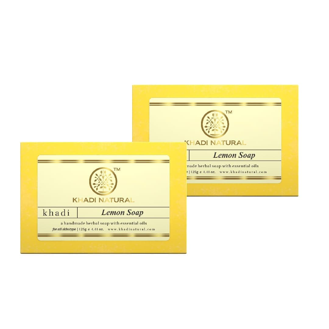 Khadi Natural Herbal Lemon Soap, 125g - Pack of 2