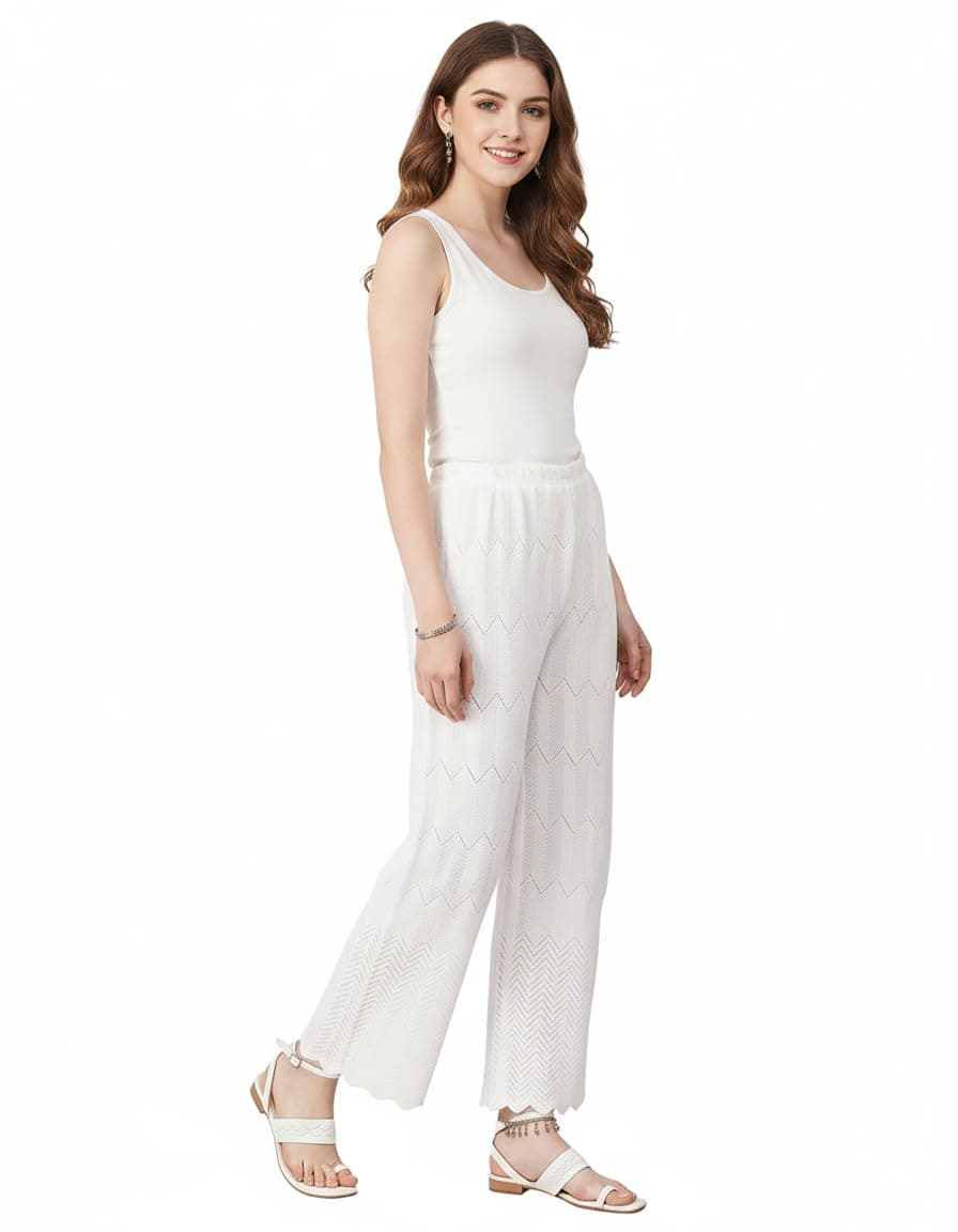 Thrifty Thread We Promise Comfort Women Woolen Knitted Winter Wear Palazzo Pants || Bottom Design Woollen Trouser || Women Warm Palazzos|| Knitted Flared Palazzo