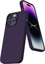 DIZORO Liquid Silicone Compatible for iPhone 14 Pro Max Case Gel Rubber with Microfiber Lining Non-Slip Full Body Protective Shockproof Back Cover 6.7 inch (Deep Purple)