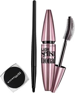Maybelline New York Lasting Drama Gel Eyeliner,Blackest Black, 2.5g & New York Lash Sensational Waterproof Mascara, Black, 10 ml Matte Finish