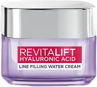 L'Oréal Paris Hyaluronic Acid Line Filling Water Cream, Moisturiser, Hyaluronic Acid for Hydration, Replumps Skin, Ceramides for Skin Barrier Repair, Reduces Fine Lines, 50ml