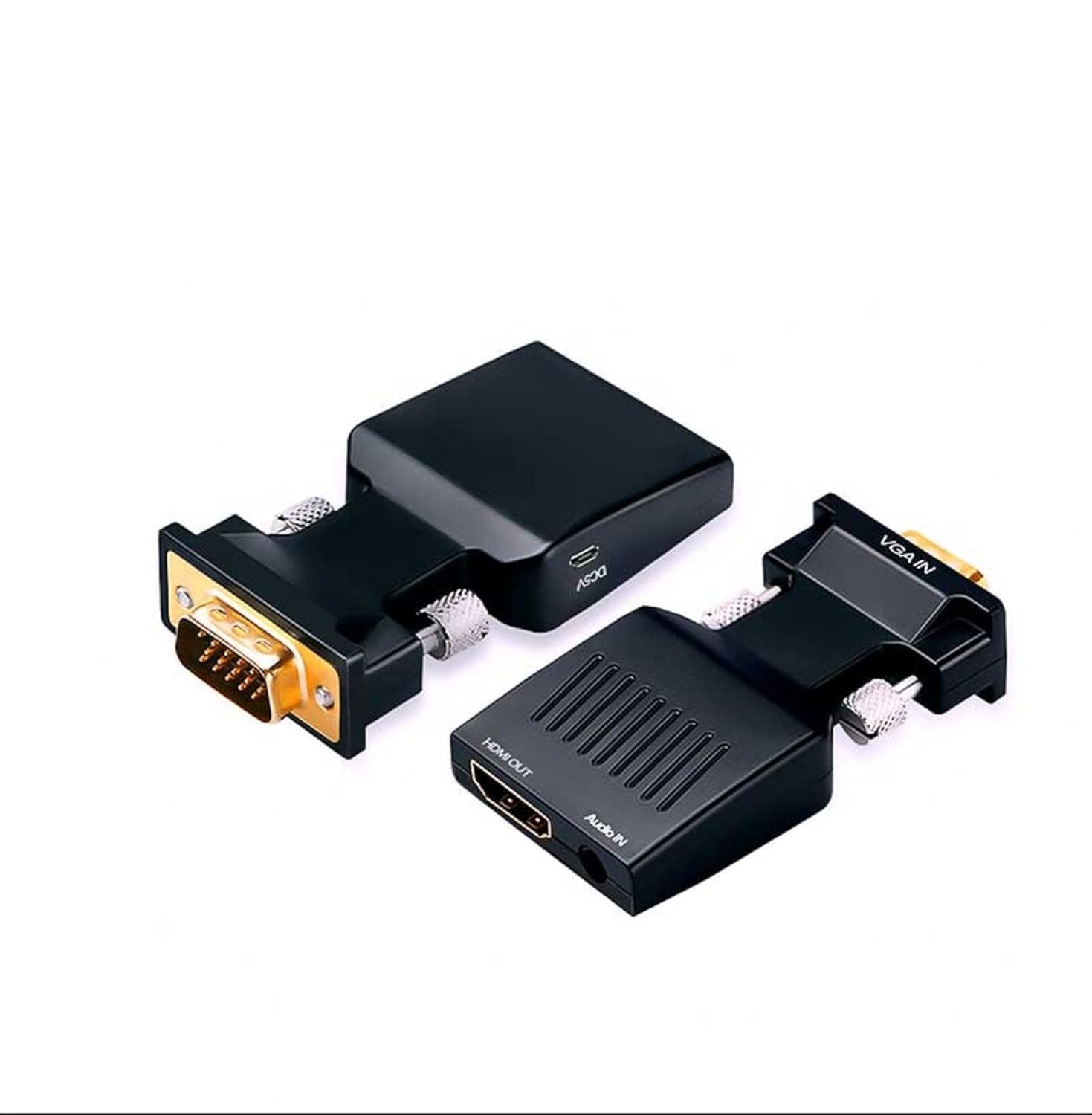 MICROWARE 1080P VGA Male to HDMI Female Video Adapter W/3.5mm Audio (Black) VGA to HDMI Converter