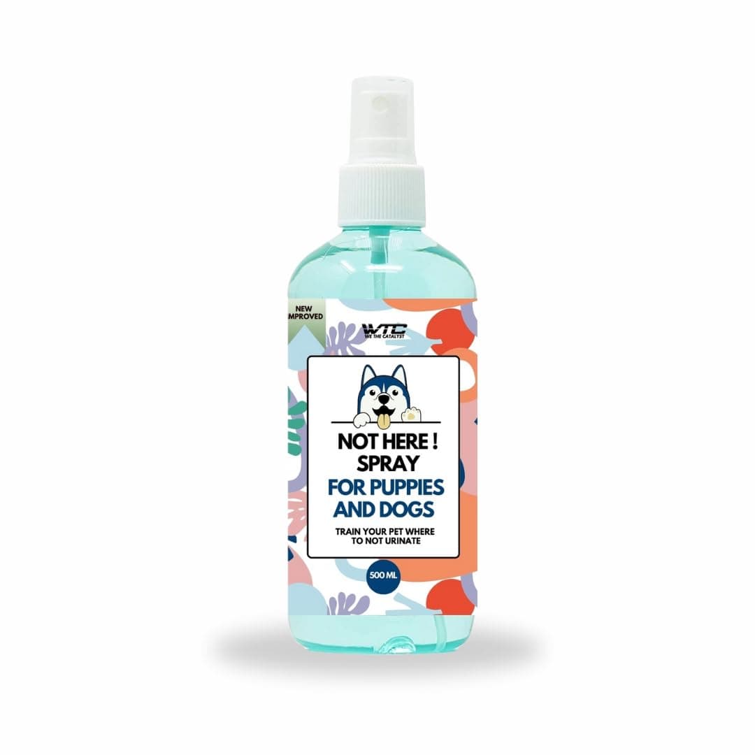 WTC Dog Not Here Spray - Trains Pets Where Not to Pee - Dog & Puppy Potty Training Spray to Stop Marking & Urinating Indoors or Outdoors - Safe for Furniture, Carpet & Floors - Made in India