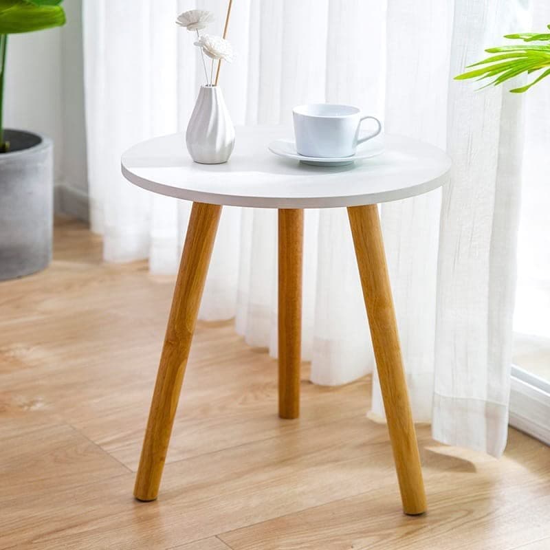 Amazon Brand - Umi Round Bedside Table with Legs Coffee Table Center Table Sofa Side Table Nesting Table End Table for Living Room Bedroom Reception Office Bungalow Engineering Wood