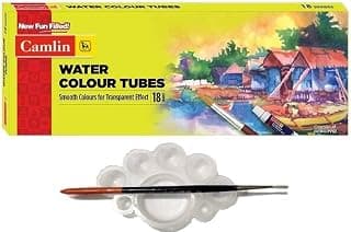 Camlin 18 Shades Water Colour Tubes with Tray and Brush