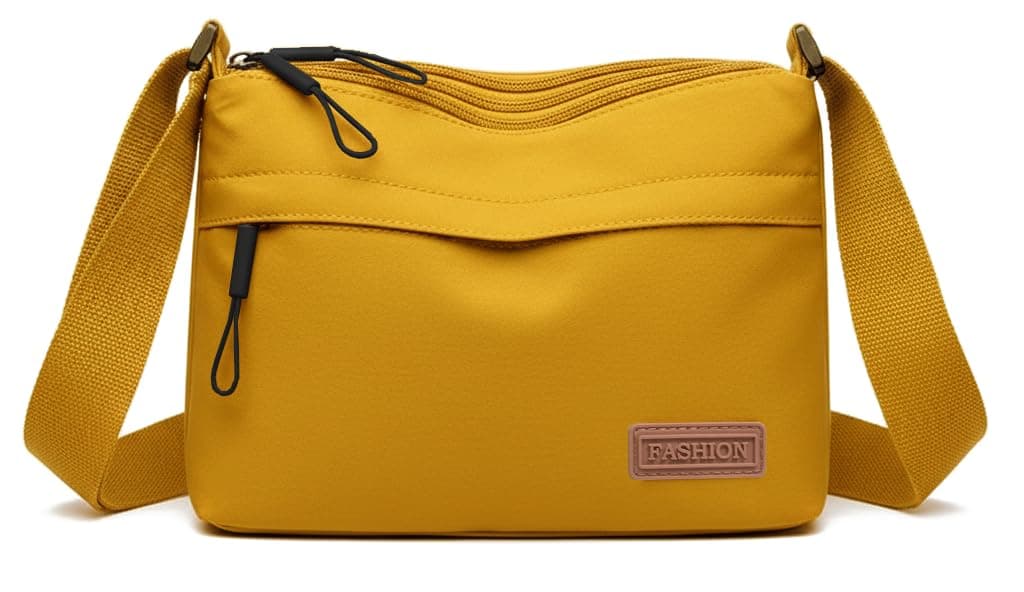 WildHorn Women’s Crossbody Sling Bag For Everyday Use, Nylon Shoulder Bag with Zipper Pockets, Adjustable Strap, Water Resistant Handbag for Travel, Shopping
