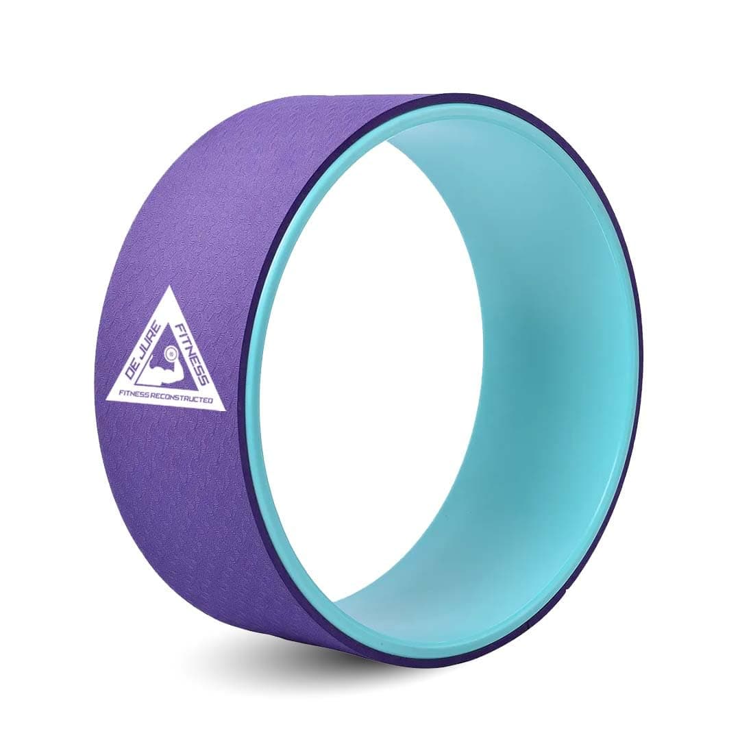 De Jure Fitness Yoga Wheel | Ideal for Stretching, Backbends, Exercise, Deep Tissue Massage & Back Pain Relief | Dharma Yoga Prop Wheel with Ultimate Comfort -Purple