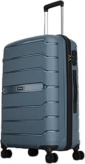 Aristocrat Liberty 8 Wheel Medium Size (Check-in) Hard Case Trolley Bag, Lightweight Polypropylene Luggage, 68 CM, Combination Lock, Travel-Friendly, Unisex, 3-Yr Global Warranty, Spanish Blue