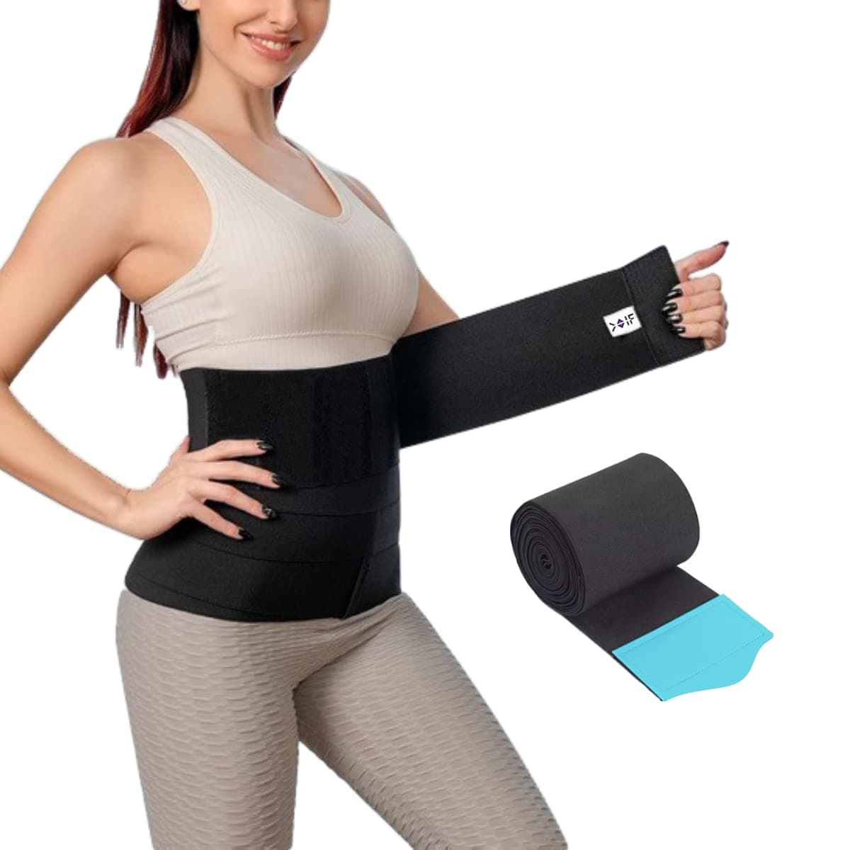 COIF Body Shapewear & Tummy Shaper Belt for Women & Men Used for Postpartum Recovery, Weight Loss, Muscle Toning, Fitness Exercise, Workout, Back Support, Gym, Yoga (Sky Blue)
