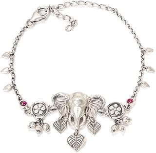 Shaya by Caratlane | 925 Silver|The Trail Keeper Elephant Bracelet Crafted | Gifts for Womens & Girls