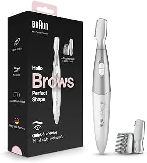 Braun Mini Unisex Precision Eyebrow Trimmer Fg1106, Corded Electric, Compact Size, Portable with Protective Cap, Multicolour