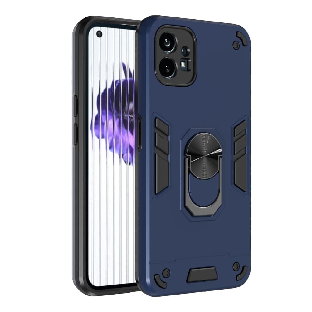 amazon basics Kickstand Mobile Cover (360° Rotating Ring Holder) for Nothing Phone (1) 5G (Blue)