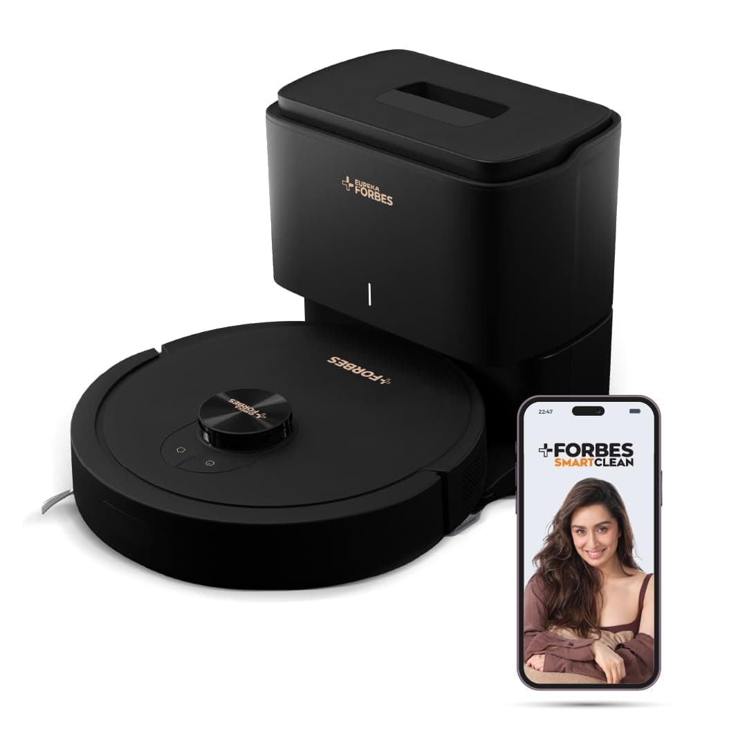 Eureka Forbes SmartClean with Auto Bin Turbo, 7000Pa HyperSuction Robotic Vacuum Cleaner |Event Air Purifier Worth ₹11700| LiDAR 3.0 & Quick Home Mapping| Wet Mopping | Self Emptying Bin