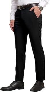 SaintX Men's Premium Stretchable Formal Trouser with Techno Flex Waistband | Slim Fit Pants | Italian Design | Office Wear/Executive Wear