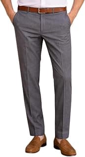 Louis Philippe Men's Slim Fit Everyday Smart Wear Comfort Stretch Work Ready Solid Formal Trouser
