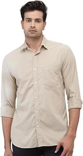 Colorplus Men Regular Fit Plain Pattern Pure Cotton Plain Collar Full Sleeve Casual Shirt