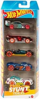 Hot Wheels Car 2026 Stunt Tracks Pack of 5 (Pilediver, Retro Active, Electrack, Time Tracker, 16 Angles) Multi - Color