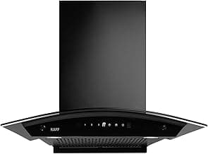 KAFF K-Series KEC 60A Filterless Auto-Clean Kitchen Chimney, 60 CM, Curved Glass,1450 m3/hr Suction, Touch & Motion Sensor, 2 Years Comprehensive and Lifetime on Motor Warranty* | Black