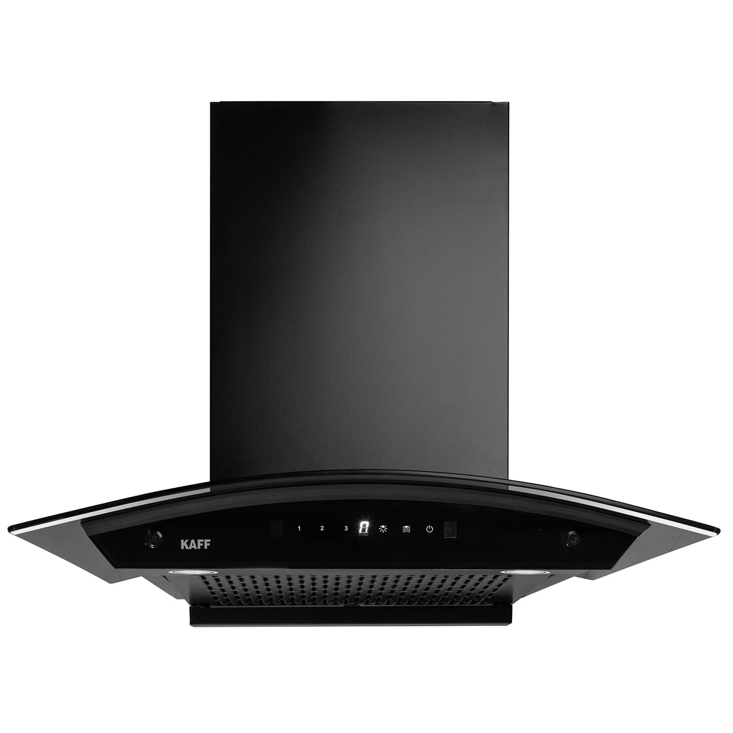 KAFF 60 cm 1450 m3/hr Curved Filterless Auto-Clean Kitchen Chimney with Oil Collector, Touch & Motion Sensor, 2 Yr Product and 10 Yr Motor Warranty | Black | K-Series KEC 60A