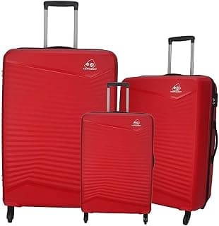 American Tourister Kamiliant Set of 3 Small - 55 Cm, Medium - 68 Cm & Large - 79 Cm Polypropylene Hard 4 Wheeler Spinner Trolley Bag Luggage Trolley (RED)