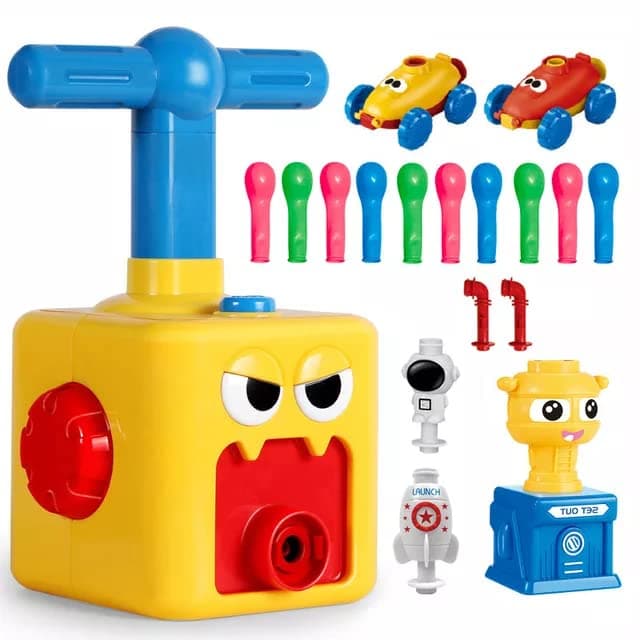 Cable World® Balloon Launcher for Kids, Power Baloon Car Toy for Kids, Manual Balloon Pump Cars Toys for Boys Girls (Multi Color)