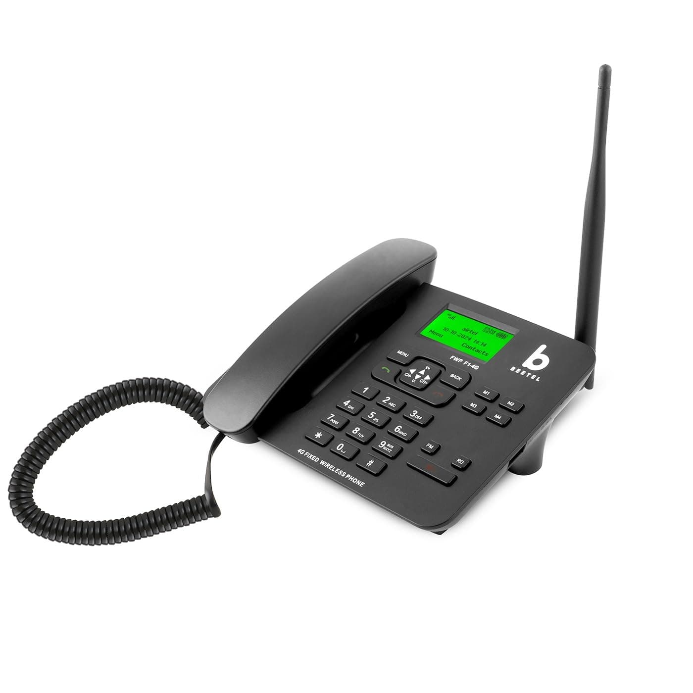 Beetel F1 4G Fixed Cordless Landline Phone,Supports 4G Volte,LCD Display,Speed Dial,Two Way Speaker Phone & Adjustable Volume,Supports Hotline Function,Alarm,4 Direct Memory Keys,MP3 Player,SOS(Black)
