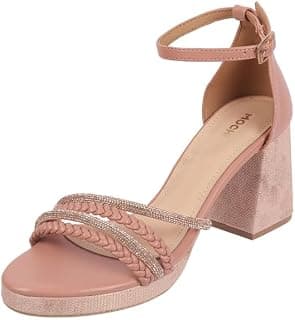 Mochi Women Embellished Woven Block Heel Fashion Sandal