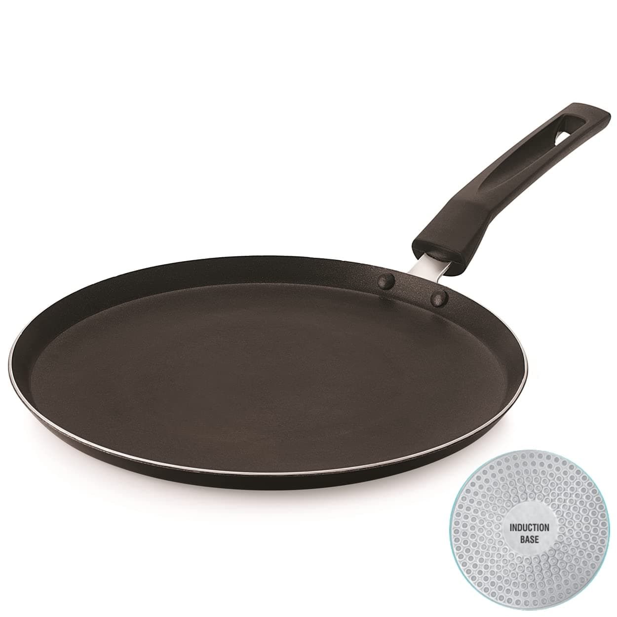 paasapahce 27 cm Nonstick Dosa Tawa | Induction & Gas Stove Compatible | Even Heat Distribution | Cool‑Touch Bakelite Handle | Ideal for Dosa, Roti, Crepes & Multipurpose Cooking