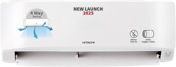 Hitachi 1.5 Ton 2 Star, New star rated, Long Air Throw Fixed Split AC (100% Copper, 4-Way Swing, Dust Filter, 3200FL RAS.B318PCAIBA1, White)