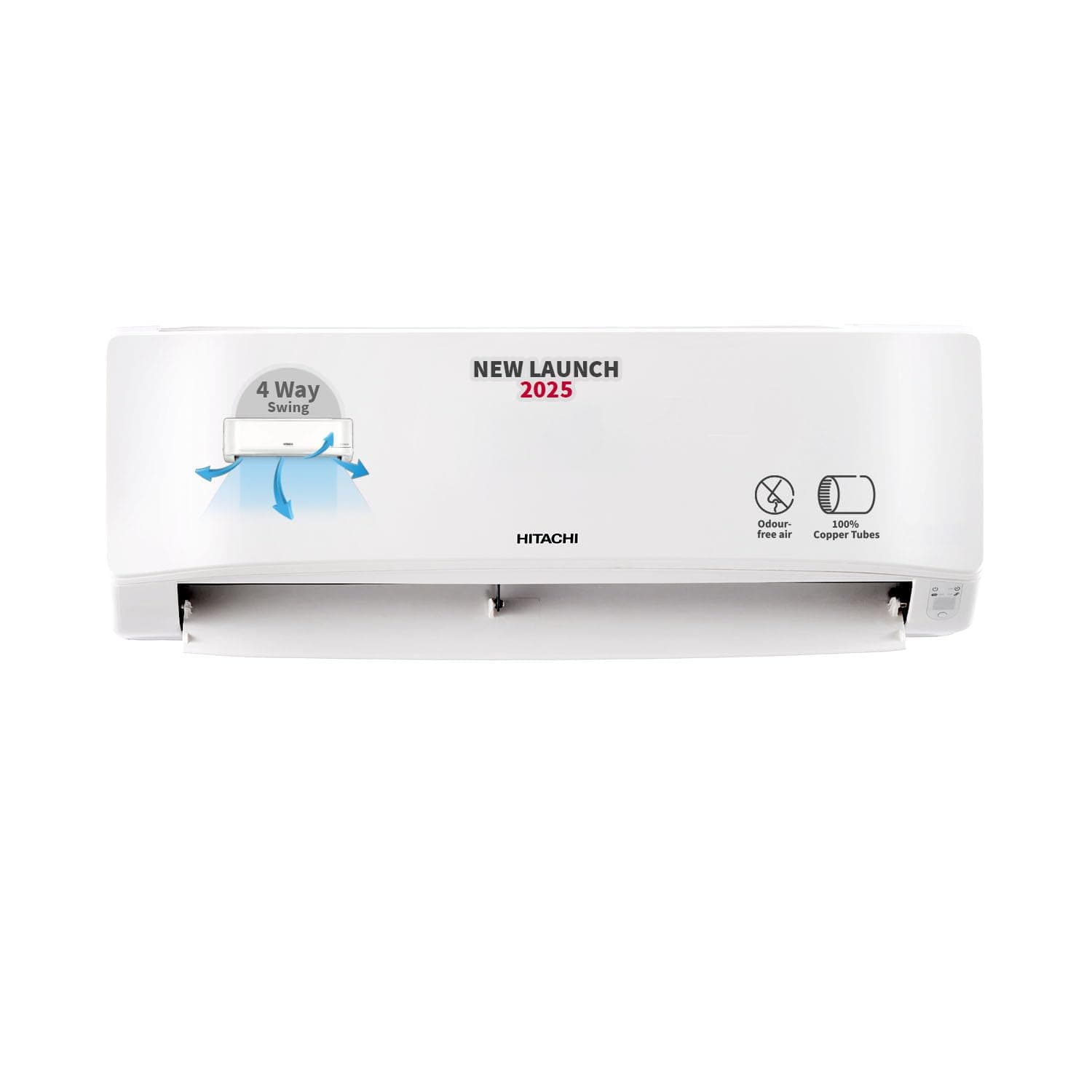Hitachi 1 Ton Class 2 Star Long Air Throw Fixed Split AC (100% Copper, 4-Way Swing, Dust Filter, 3200FL RAS.B312PCAIBA1, White)