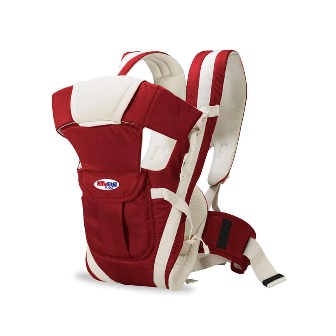 Chinmay Kids 4-In-1 Adjustable Baby Carrier Cum Kangaroo Bag/Baby Carry Sling/Back/Front Carrier For Baby With Safety Belt And Buckle Straps For 0-18 Months (Maroon), Kid