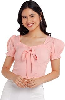 Zink London Women's Pink Solid Regular Top