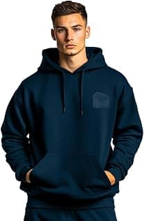 NOBERO Men's Graphic Printed Oversized Hoodie | Cotton Rich Fleece Hooded Sweatshirt | Relaxed Fit Casual Winter Wear for Men