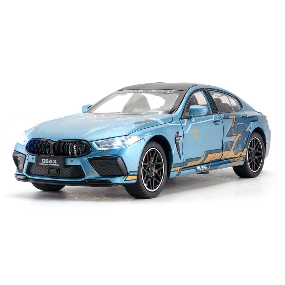 DEUSON ECOM 1:24 M8 Model Cars M8 Toy Car Die Cast Metal with Light Sound Pullback Openable Door Cars Toy