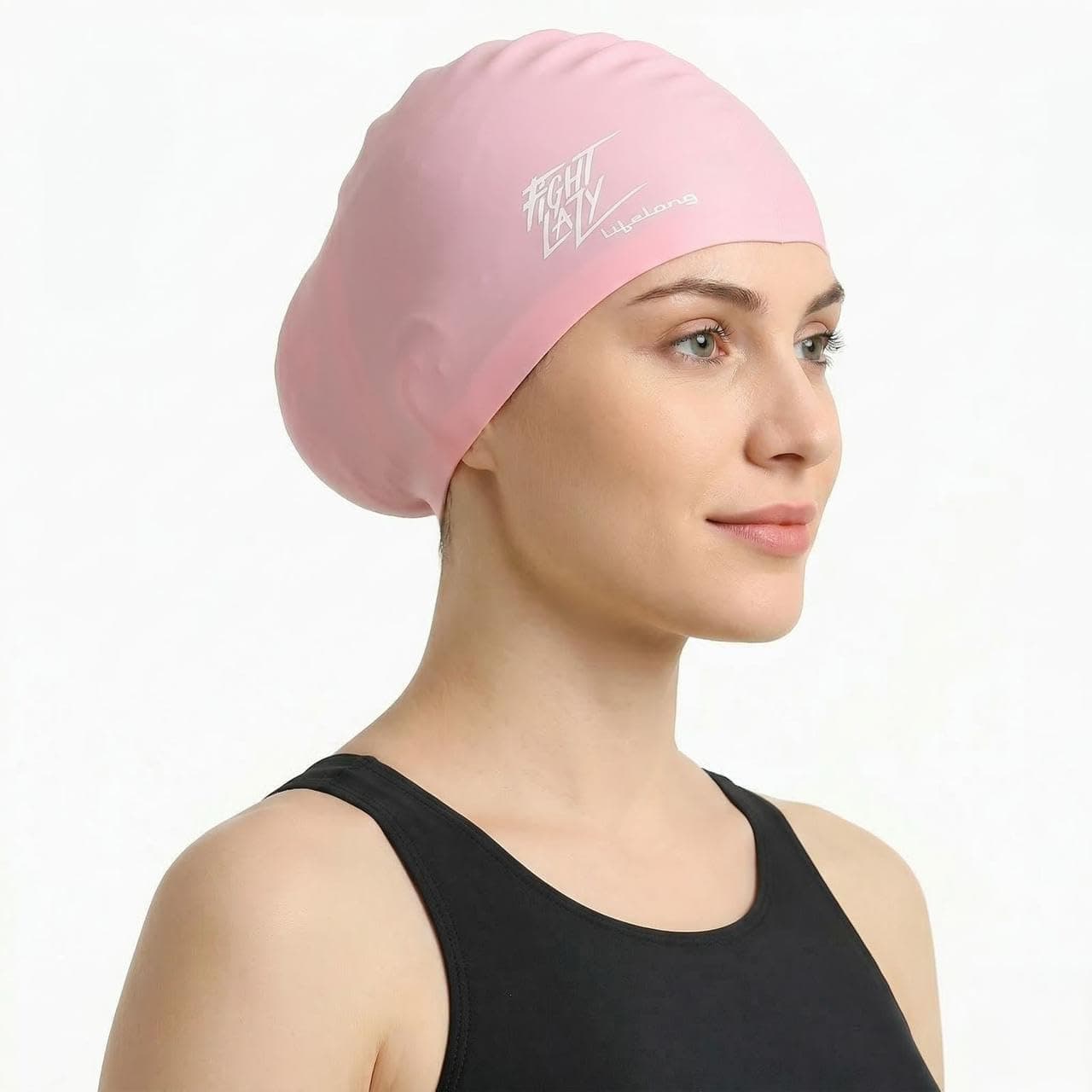 Lifelong Swimming Cap for Women - Swim Hair Caps for Long Hair- Waterproof Head Cover Cap - Silicone Hair Cover Cap for Adult Women