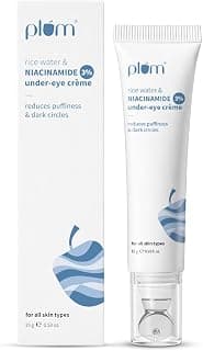 Plum Rice Water & Niacinamide 3% Under-Eye Crème | With Peptides Ceramides & Caffeine