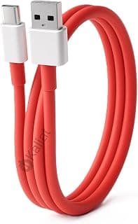 One Plus Type C Charging Cable 80W Super Fast Charging USB A to C Cable Original Red Cable for OnePlus 11R 12R Nord CE4 11 12 Warp VOOC Data Cable Android Charger Wire C Type Fast Charge Cable Durable