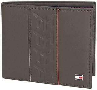 Tommy Hilfiger Men's Leather Passcase Wallet Leonard - Olive | 2 Compartments | 14 Card Slots