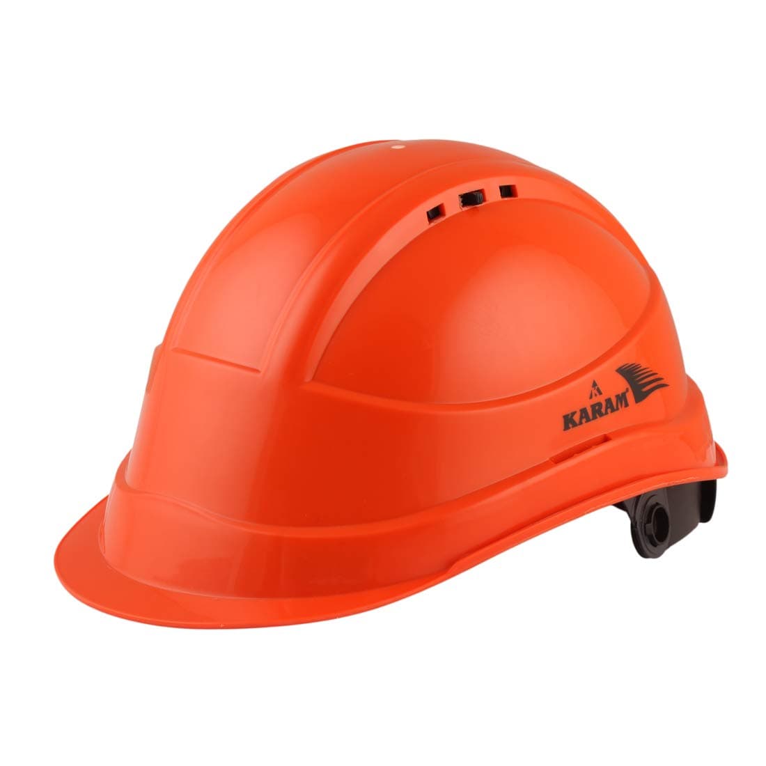 KARAM PN542 Safety Helmet for Men Industrial Construction Helmet | Ratchet Type Adjustment with Adjustable Chin Strap | Ventilation & Side Slot for Attachment | EN Certified Hard Hat | Chrome Orange